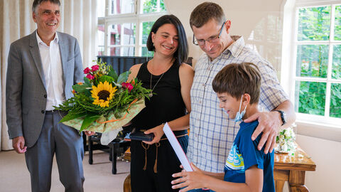 Margherita Castellano-Weber mit Ehemann und Sohn