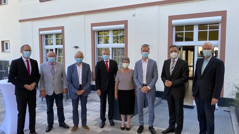 Minister Kai Klose, Wolfgang Schuster, Prof. Günther Brobmann, Norbert Spory,Monika Stumpf, Tobias Gottschalk, Manfred Wagner (v.l.n.r.)