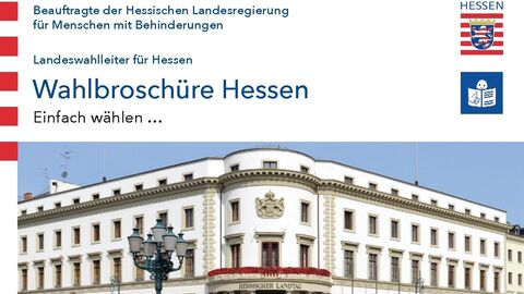 Cover Wahlbroschüre Einfach wählen Cover der Wahlbroschüre mit Titel und Hrsg. sowie einem Foto des Landtags