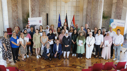 Gruppenfoto der ehrenamtlich aktiven Integrationslots*innen