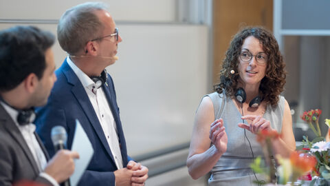 Corona-Symposium Hessen - Abschlussrunde mit Dr. Dario Tedesco, Staatsministerin Angela Dorn und Staatsminister Kai Klose