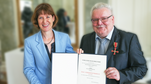 Staatsministerin Heike Hofmann, Klaus-Dieter Rucht (v.l.)