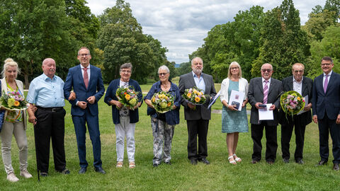 Gruppenbild Verleihung der Pflegemedaille des Landes Hessen 