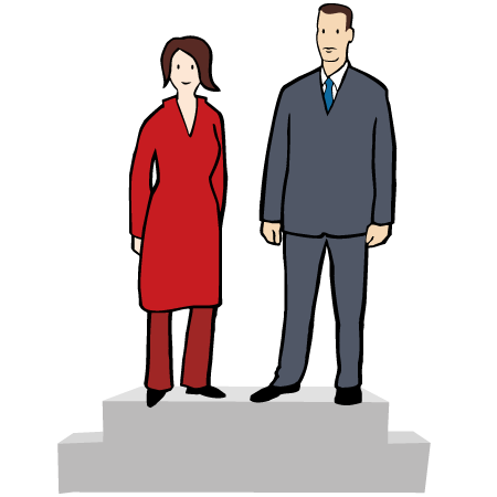 Frauen und Männer sind gleich viel wert und haben gleiche Rechte.